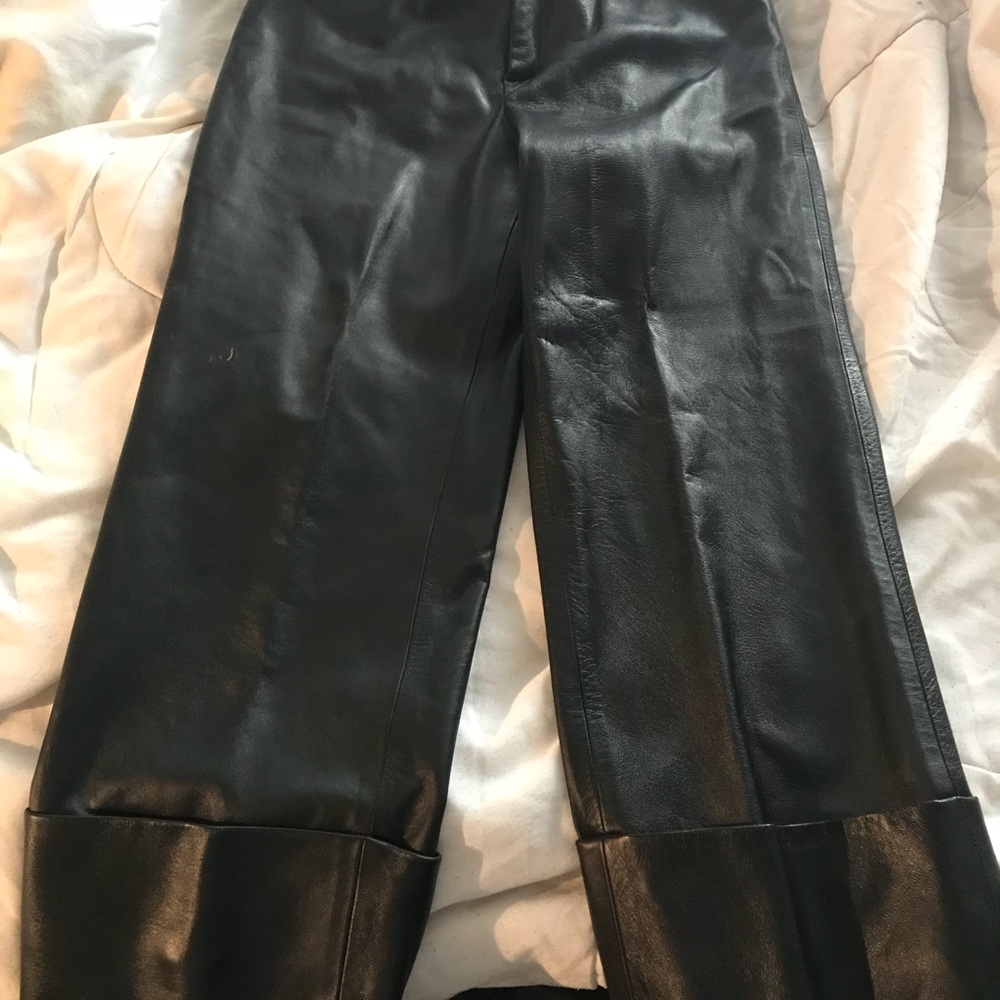 Leather capris